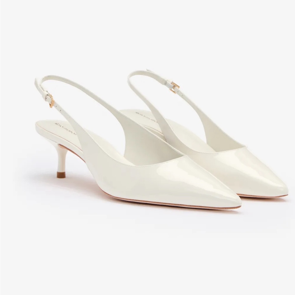 Reformation Cream Slingback Heels